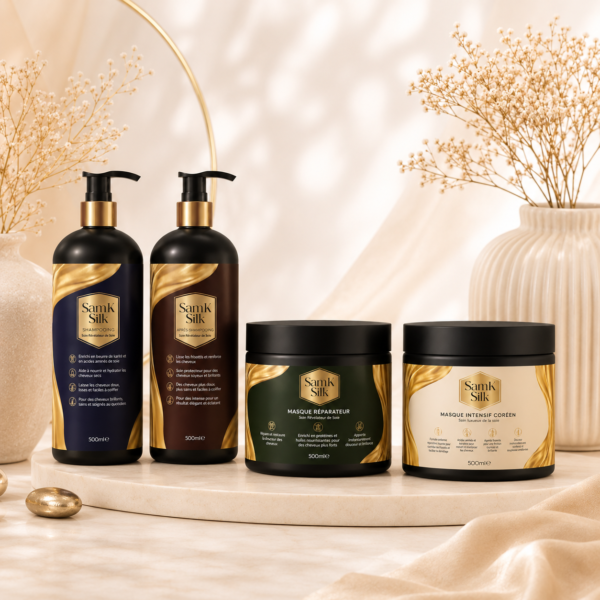 Routine Soins Cheveux Secs & Abîmés – Lot Complet | SamkSilk